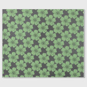 Papier Cadeau Tableau rouge Rose vert sauvage (Plat)
