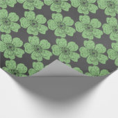 Papier Cadeau Tableau rouge Rose vert sauvage (Coin)