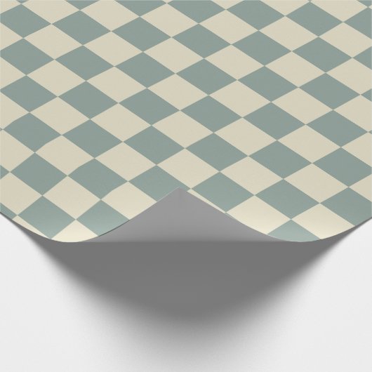 Papier Cadeau Tableau vert et jaune pâle (Coin)