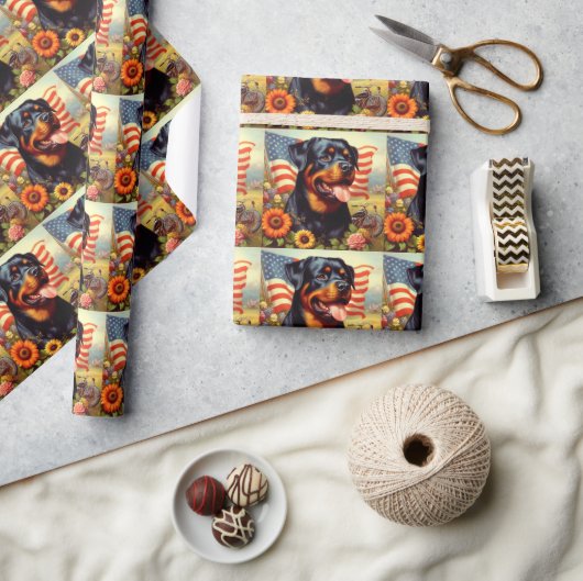 Papier Cadeau Tableau vintage Rottweiler (Artisanat)