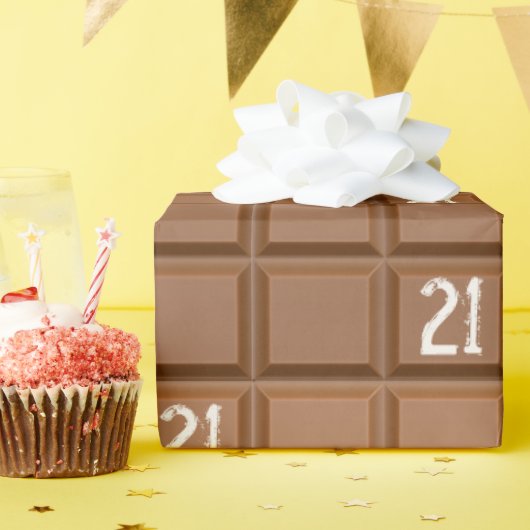 Papier Cadeau Tablette de chocolat pour 21e anniversaire (Fête d'anniversaire)