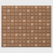 Papier Cadeau Tablette de chocolat pour 21e anniversaire (Plat)