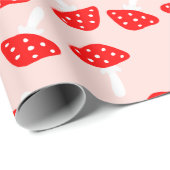Papier Cadeau Tabouret Cute Champignons Enveloppement Papier (Coin rond)