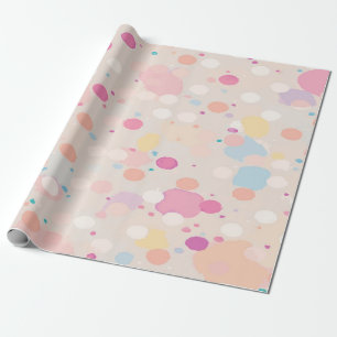 Papier Cadeau Tache de peinture rose, jaune, orange et blanc lud