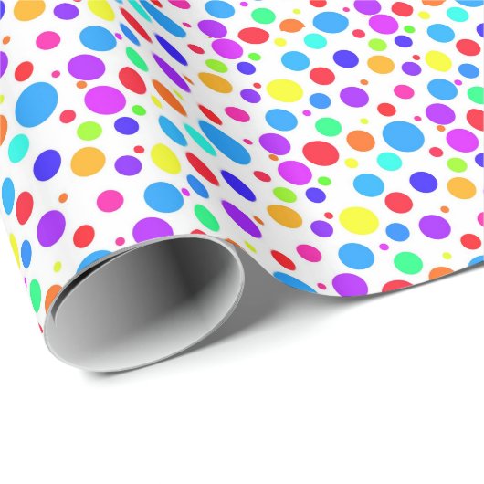 Papier Cadeau Taches colorées assez multi (Coin rond)