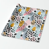 Papier Cadeau Taches de léopard pastel abstraites (Déroulé)