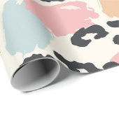 Papier Cadeau Taches de léopard pastel chic (Coin rond)