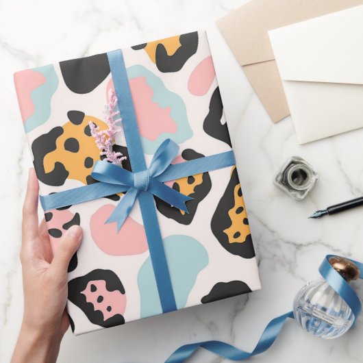 Papier Cadeau Taches de léopard pastel funky (Cadeaux)
