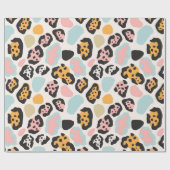Papier Cadeau Taches de léopard pastel funky (Plat)