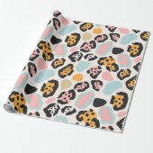 Papier Cadeau Taches de léopard pastel funky (Déroulé)