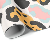 Papier Cadeau Taches de léopard pastel funky (Coin rond)