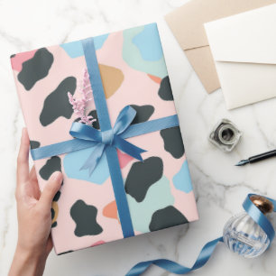 Papier Cadeau Taches de léopard pastel mignonnes