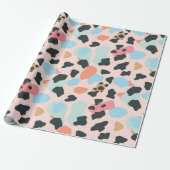 Papier Cadeau Taches de léopard pastel mignonnes (Déroulé)