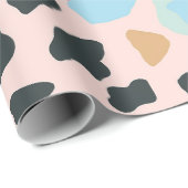 Papier Cadeau Taches de léopard pastel mignonnes (Coin rond)