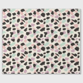 Papier Cadeau Taches de léopard pastel rose moderne (Plat)