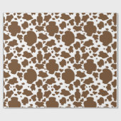 Papier Cadeau Taches de vache marron motif faux cuir de vache (Plat)