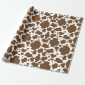 Papier Cadeau Taches de vache marron motif faux cuir de vache (Déroulé)