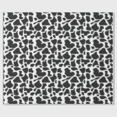 Papier Cadeau Taches de vache noir et blanc à la ferme (Plat)