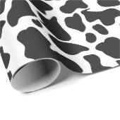 Papier Cadeau Taches de vache noir et blanc à la ferme (Coin rond)