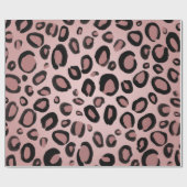 Papier Cadeau Taches imprimées léopard guépard peintes en rose e (Plat)
