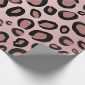 Papier Cadeau Taches imprimées léopard guépard peintes en rose e (Coin)