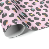 Papier Cadeau Taches léopards de couleur pastel (Coin rond)
