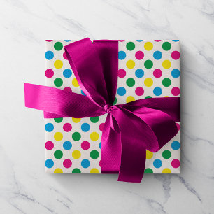 Papier Cadeau Taches pointillistes colorées CMYK