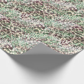 Papier Cadeau tacheté, léopard, tropical, palmier, feuille, brun (Coin)