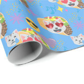 Papier Cadeau taco cat emoji (Coin rond)