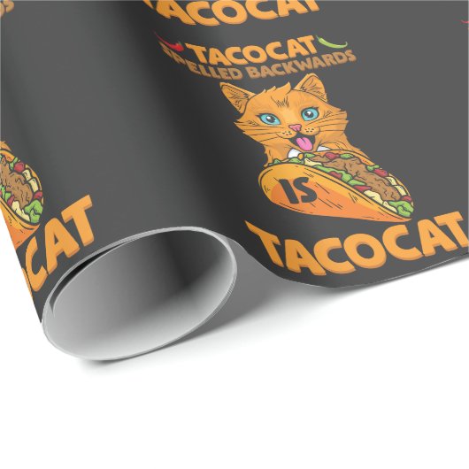 Papier Cadeau Taco Cat s'est écroulé (Coin rond)