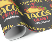 Papier Cadeau Taco Funny Dit Que J'Aime Vraiment Les Tacos (Coin rond)