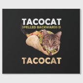 Papier Cadeau Tacocat mignon Taco Chat épelé vers l'arrière (Plat)