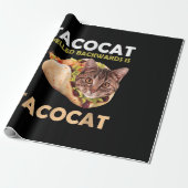 Papier Cadeau Tacocat mignon Taco Chat épelé vers l'arrière (Déroulé)