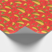 Papier Cadeau Tacos tirés à la main et chillies Alimentation mex (Coin)