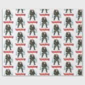 Papier Cadeau Tactical Santa Christmas Wrapping Paper (Plat)