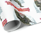 Papier Cadeau Tactical Santa Christmas Wrapping Paper (Coin rond)