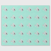 Papier Cadeau Talons argentés sur mint (Plat)
