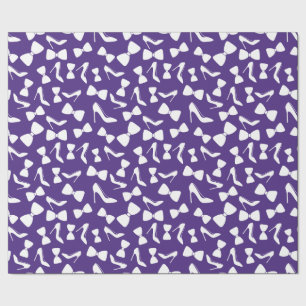 Papier Cadeau Talons hauts et nœud papillon violet sans couture