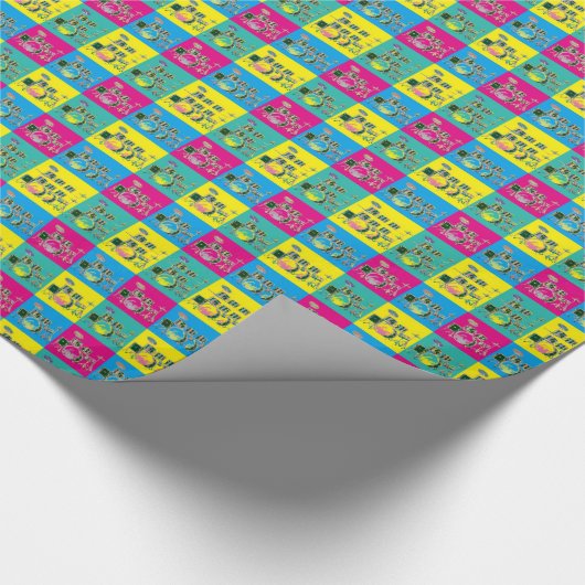 Papier Cadeau Tambour de musique d'art de bruit rétro (Coin)