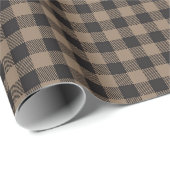 Papier Cadeau Tan and Black Country Buffalo Check Plaid (Coin rond)