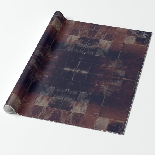Papier Cadeau Tan Cowhide Patchwork Imprimer papier d'emballage (Déroulé)