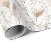 Papier Cadeau Tan Cream Brown Beach Grass (Coin rond)