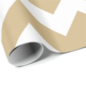 Papier Cadeau Tan Neutral Chevrons (Coin rond)