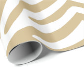 Papier Cadeau Tan Neutral Zebra (Coin rond)