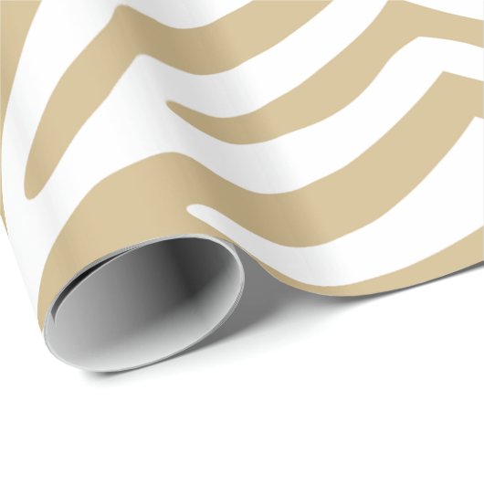 Papier Cadeau Tan Neutral Zebra (Coin rond)