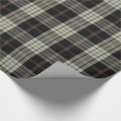 Papier Cadeau Tan Noir Écru Rouge Tartan Plaid (Coin)