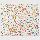Papier Cadeau Tan Terrazzo | Peinture Eclectique Quirky Confetti (Plat)