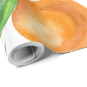 Papier Cadeau Tangérine aquarelle (Coin rond)