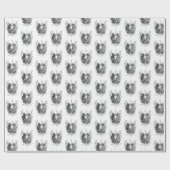 Papier Cadeau Tangle Art : Design floral, ovale - (Plat)