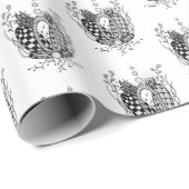 Papier Cadeau Tangle Art : Design floral, ovale - (Coin rond)